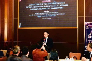 Phó Giám đốc Trung tâm Đổi mới sáng tạo Quốc gia Võ Xuân Hoài tại sự kiện. (Ảnh: NIC)