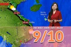[Video] Dự báo thời tiết ngày 9/10/2025: Thời tiết ở Bắc Bộ và Bắc Trung Bộ chuyển tạnh ráo