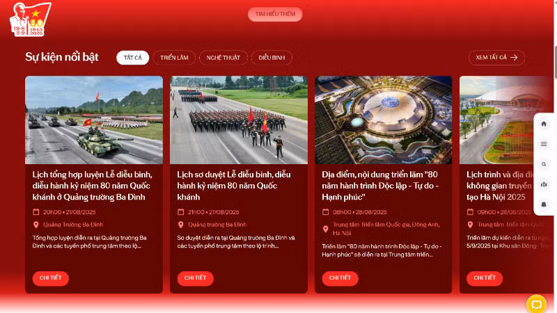 Ứng dụng "A80 - Tự hào Việt Nam" cung cấp nhiều thông tin hữu ích cho người dân về lễ kỷ niệm, diễu binh, diễu hành A80.