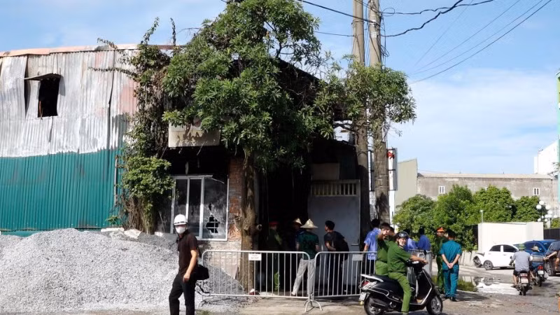 Ngôi nhà xảy ra cháy là công trình xây dựng trái phép trên đất nông nghiệp. (Nguồn: Công an thành phố Hà Nội)