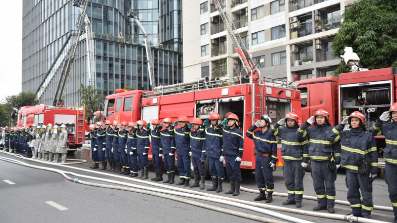 Buổi diễn tập có quy mô lớn nhất được tổ chức tại Thủ đô trong những năm qua với hơn 4.000 người và hàng trăm phương tiện tham gia.