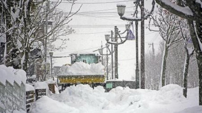 Tuyết rơi dày đặc tại Hokkaido, Nhật Bản. (Ảnh: Kyodo/TTXVN)