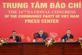 Tổng Bí thư Tô Lâm chủ trì Họp báo quốc tế thông báo kết quả Đại hội XIV của Đảng. (Ảnh: ĐĂNG KHOA)