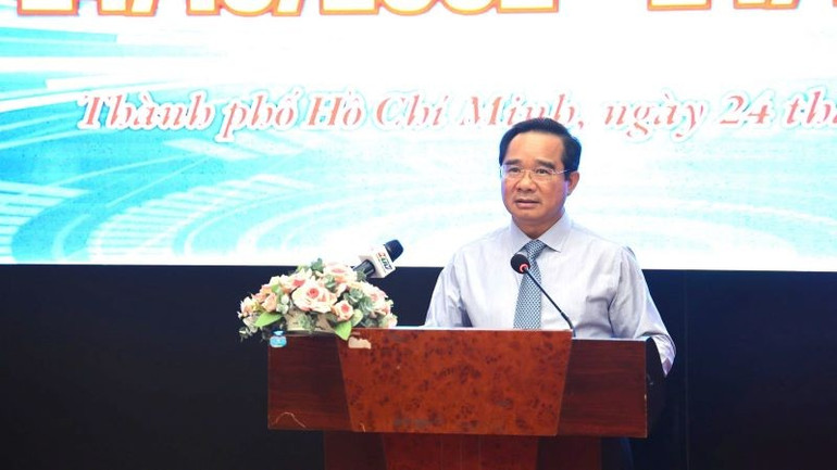 Đồng chí Nguyễn Văn Được, Chủ tịch Ủy ban nhân dân Thành phố Hồ Chí Minh phát biểu tại buổi lễ. shtp-1.jpg
