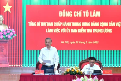 Tổng Bí thư Tô Lâm chủ trì buổi làm việc với Ủy ban Kiểm tra Trung ương. (Ảnh: Đăng Khoa)