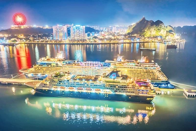 Tàu biển du lịch quốc tế cập Cảng tàu khách quốc tế Hạ Long.