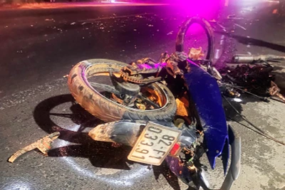 Hiện trường vụ tai nạn.