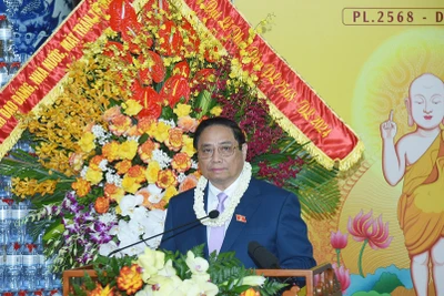 Thủ tướng Phạm Minh Chính phát biểu ý kiến tại Đại lễ Phật đản.