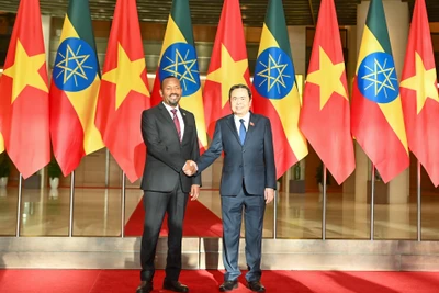 Chủ tịch Quốc hội Trần Thanh Mẫn và Thủ tướng Ethiopia Abiy Ahmed Ali. (Ảnh: Duy Linh)