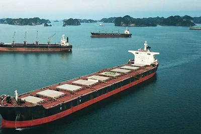 Tàu làm hàng tại khu vực Hòn Nét trên Vịnh Bái Tử Long. (Ảnh minh hoạ)