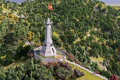 Cột cờ A Pa Chải được xây dựng ở gần ngã ba biên giới Việt Nam-Lào-Trung Quốc. (Ảnh: Bộ đội biên phòng tỉnh Điện Biên)