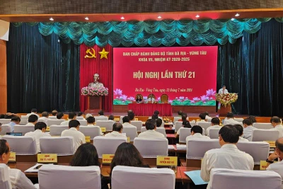Toàn cảnh Hội nghị lần thứ 21 Ban Chấp hành Đảng bộ tỉnh Bà Rịa-Vũng Tàu.