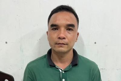 Đối tượng Trần Quốc Trung tại Cơ quan Công an.