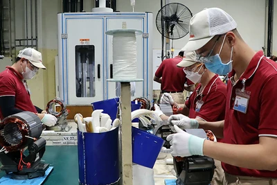 Sản xuất tại một công ty ở Khu công nghiệp Amata, tỉnh Đồng Nai. (Ảnh Thiên Vương)