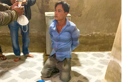 Đối tượng Huỳnh Dũng Em tại cơ quan công an. 