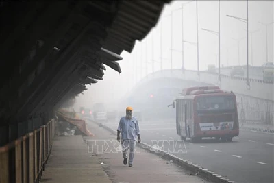 Khói mù bao phủ thủ đô New Delhi, Ấn Độ ngày 1/11/2022. (Ảnh tư liệu: AFP/TTXVN)