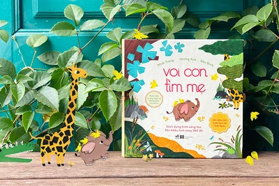 Cuốn "Voi con tìm mẹ" được trình bày rất hấp dẫn. (Ảnh" Nhã Nam cung cấp)