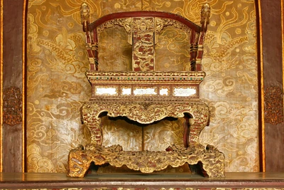 Hình ảnh Ngai vàng Điện Thái Hòa theo Hồ sơ đề nghị công nhận Bảo vật quốc gia. (Cục Di sản văn hóa)