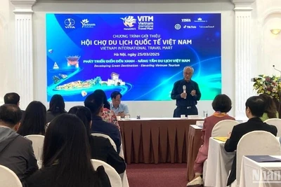 Ban tổ chức thông tin về VITM Hà Nội 2025. (Ảnh: HÀ THANH)