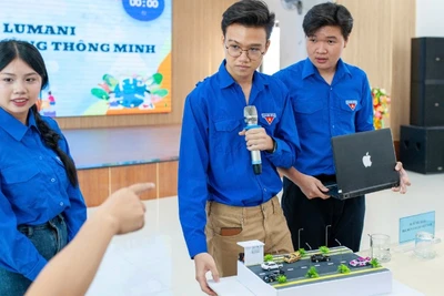 Các đội thi trình bày dự án “Thanh thiếu niên Đà Nẵng đổi mới sáng tạo các sáng kiến vì cộng đồng” năm 2025.