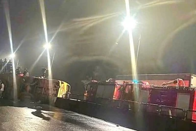 Hiện trường vụ tai nạn giao thông đặc biệt nghiêm trọng trên địa bàn tỉnh Phú Yên.