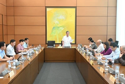 Đại biểu Quốc hội thảo luận ở tổ Dự thảo Nghị quyết của Quốc hội về một số cơ chế, chính sách đặc biệt tạo đột phá trong xây dựng và tổ chức thi hành pháp luật. (Ảnh: BÙI GIANG)