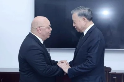 Chủ tịch nước Tô Lâm tiếp Bộ trưởng Cựu chiến binh và Người có công Algeria Laid Rebiga (Ảnh: TTXVN).