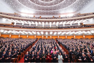 Các đại biểu tại phiên khai mạc kỳ họp thứ ba Chính hiệp Trung Quốc khóa 14. (Ảnh: Tân Hoa Xã)