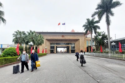 Cửa khẩu quốc tế Móng Cái. (Ảnh: Thúy Hà)