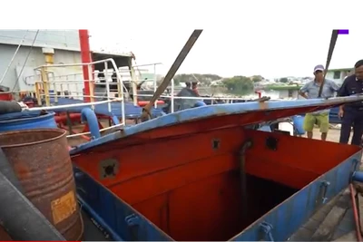 Hải đội 3 kiểm tra các hầm chứa dầu.