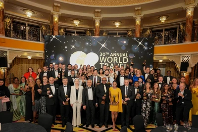 Tại lễ trao giải WTA 2023 tối 1/12, Việt Nam lần thứ 4 được vinh danh là "Điểm đến Di sản hàng đầu thế giới". (Ảnh: WTA)