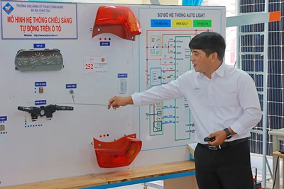 Hội thi Thiết bị đào tạo tự làm toàn quốc lần thứ VII năm 2022 của giáo dục nghề nghiệp. (Ảnh: GDVT)