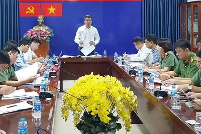 Đoàn kiểm tra Bộ Công an-Bảo hiểm xã hội Việt Nam làm việc tại Bảo hiểm xã hội Thành phố Hồ Chí Minh. (Ảnh: Tâm Trung)