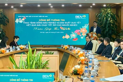Đón Xuân Giáp Thìn 2024, BIDV dành 20 tỷ đồng tặng 40.000 phần quà Tết cho đồng bào nghèo.