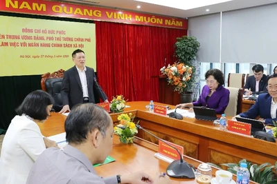 Phó Thủ tướng Hồ Đức Phớc làm việc với Ngân hàng Chính sách xã hội. 