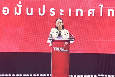 Thủ tướng Thái Lan Paetongtarn Shinawatra tại sự kiện Đặt niềm tin vào Thái Lan, ngày 19/2/2025. (Ảnh: XUÂN SƠN)