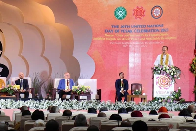 Phiên toàn thể của Hội thảo. (Ảnh: Tiến Lực/TTXVN)