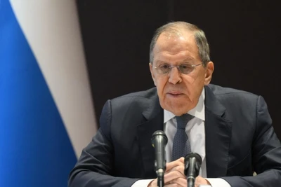 Bộ trưởng Ngoại giao Nga Sergey Lavrov trong một cuộc trả lời phỏng vấn.