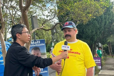 Ông Christopher Brereton, cử tri ở thành phố Sydney trả lời phỏng vấn. (Ảnh: TTXVN).