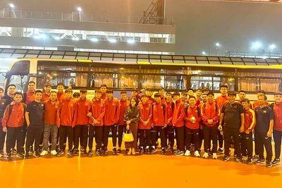 Các thành viên đội tuyển U17 Việt Nam đã có mặt tại thành phố Hamamatsu (Nhật Bản). (Ảnh: VFF)