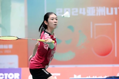 Nguyễn Thị Thu Huyền thi đấu tại chung kết giải vô địch cầu lông U15 và U17 châu Á 2024. (Ảnh: BAC)