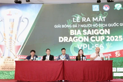 Lễ ra mắt giải Bóng đá 7 người Vô địch Quốc gia Bia Saigon Dragon Cup 2025. (Ảnh: ĐỨC CƯỜNG)