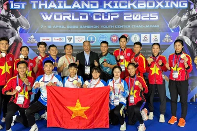 Các thành viên đội tuyển Kickboxing Việt Nam tại giải đấu. 