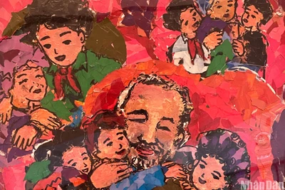 Tác phẩm dự thi của bạn Lò Thành Minh Châu (Lớp 6A1, trường TH và THCS xã Chiềng Hắc, Mộc Châu, Sơn La. (Ảnh: PHAN THẠCH)