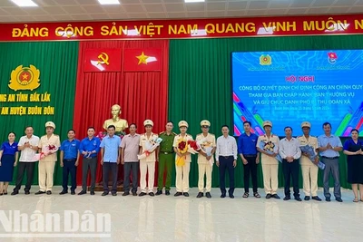 Công an huyện và Huyện đoàn Buôn Đôn, tỉnh Đắk Lắk tổ chức Hội nghị công bố Quyết định chỉ định Công an chính quy tham gia Ban Chấp hành, Ban Thường vụ và bầu giữ chức danh Phó Bí thư Đoàn xã, Bí thư Chi đoàn Công an xã đối với 6/6 xã.