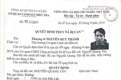 Nguyễn Quang Tân, 1 trong 4 đối tượng bị truy nã.