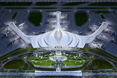 Sân bay Long Thành được thiết kế hình hoa sen cách điệu. (Ảnh: Tổng công ty cảng hàng không Việt Nam - ACV cung cấp)