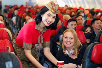 Tiếp viên hàng không Vietjet.