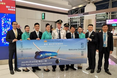 Vietnam Airlines chính thức mở lại đường bay kết nối Thành phố Hồ Chí Minh với Hong Kong (Trung Quốc).