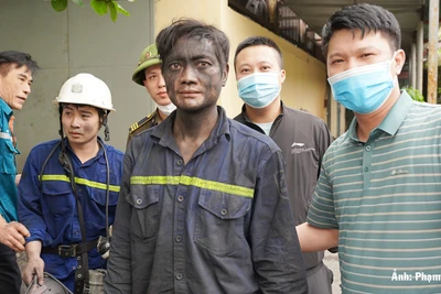 Thợ lò Vàng Danh gặp nạn được lực lượng cấp cứu mỏ cứu hộ thành công.